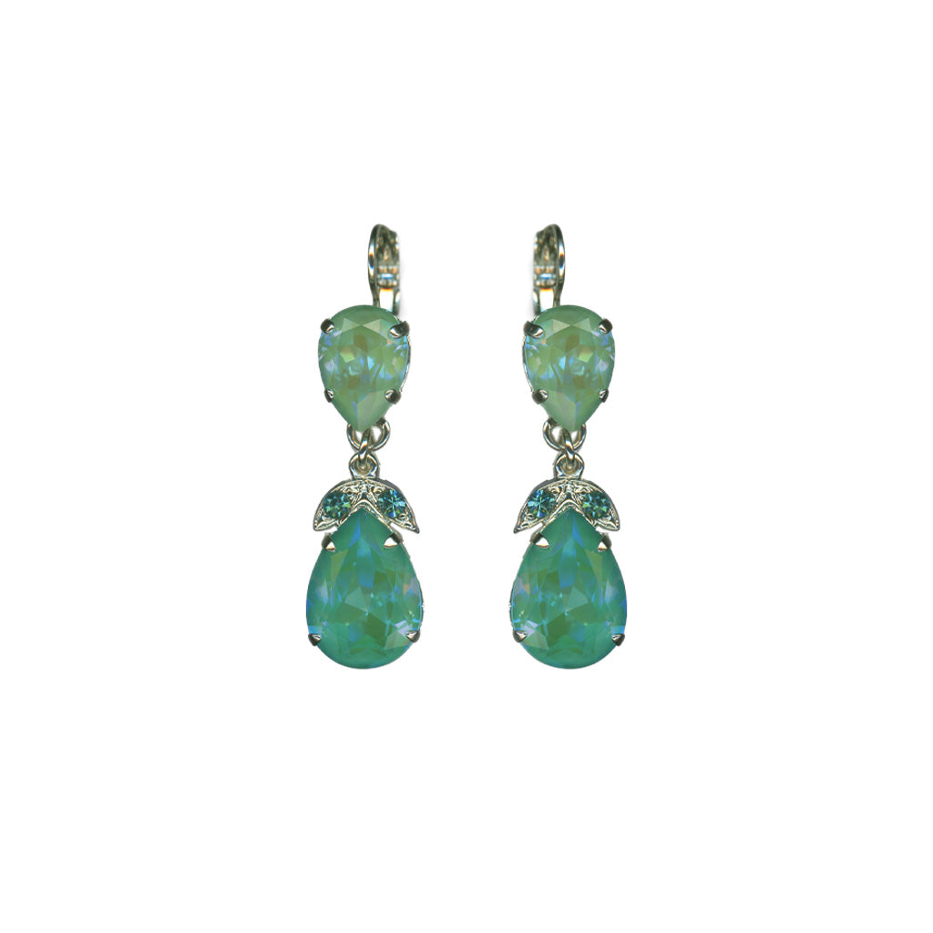 Extra Luxurious Double Pear Leverback Earrings in "Sun-Kissed Azure" *Custom*