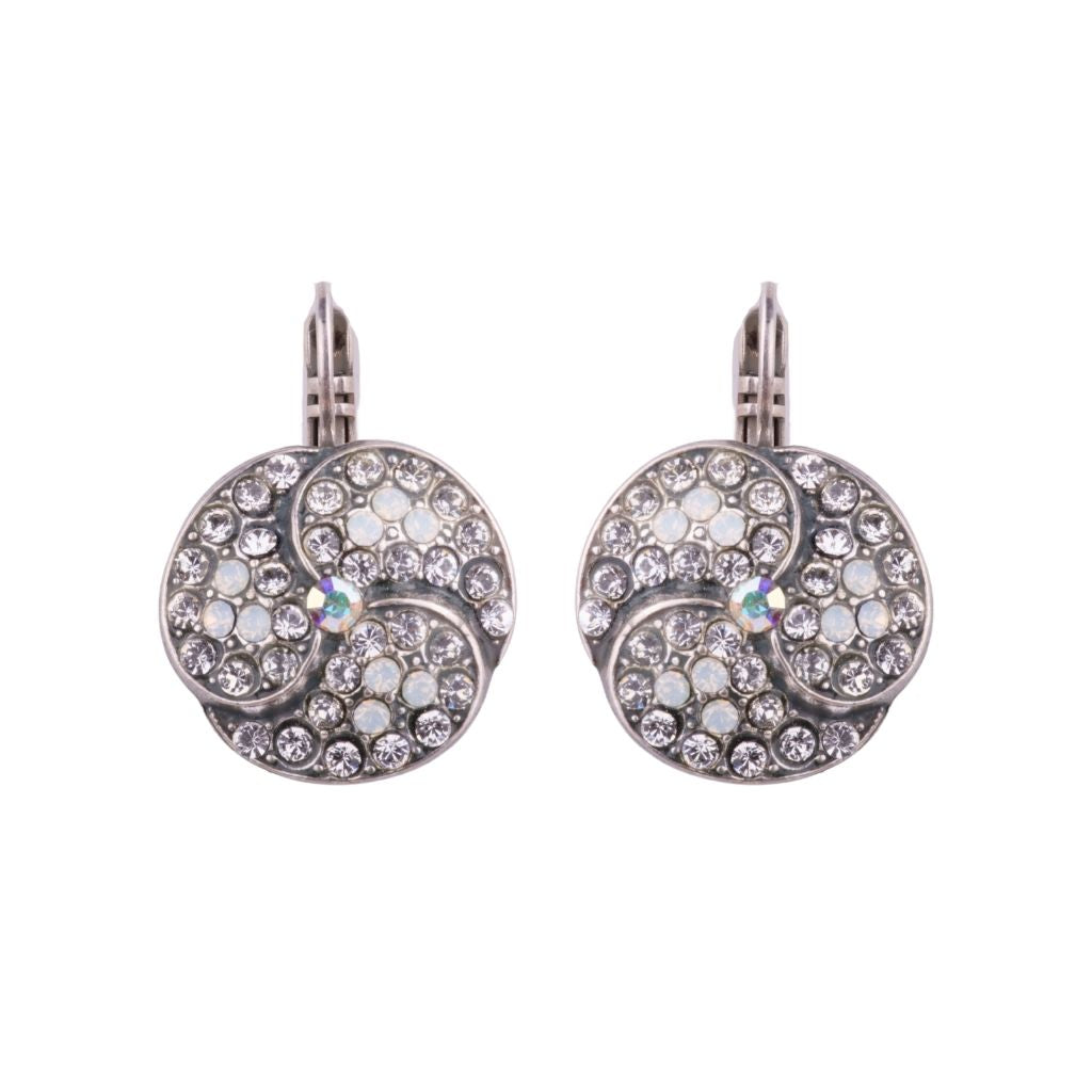 Large Spiral Earrings in "On a Clear Day" - Antique Silver
