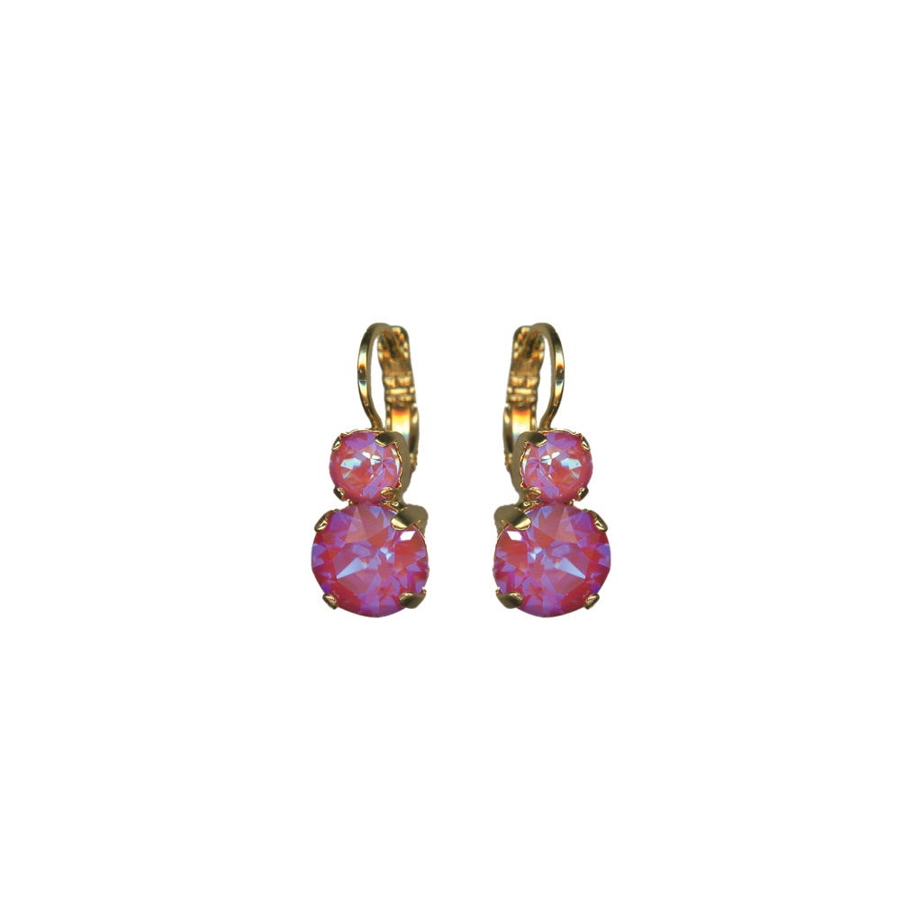 Large Double Stone Leverback Earrings "Sun-Kissed Blush" *Custom*