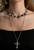 Long Oval Necklace in "Clear" - Rose Gold