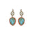 Extra Luxurious Pear Halo Leverback Earrings in "Mystical Dusk" *Custom*