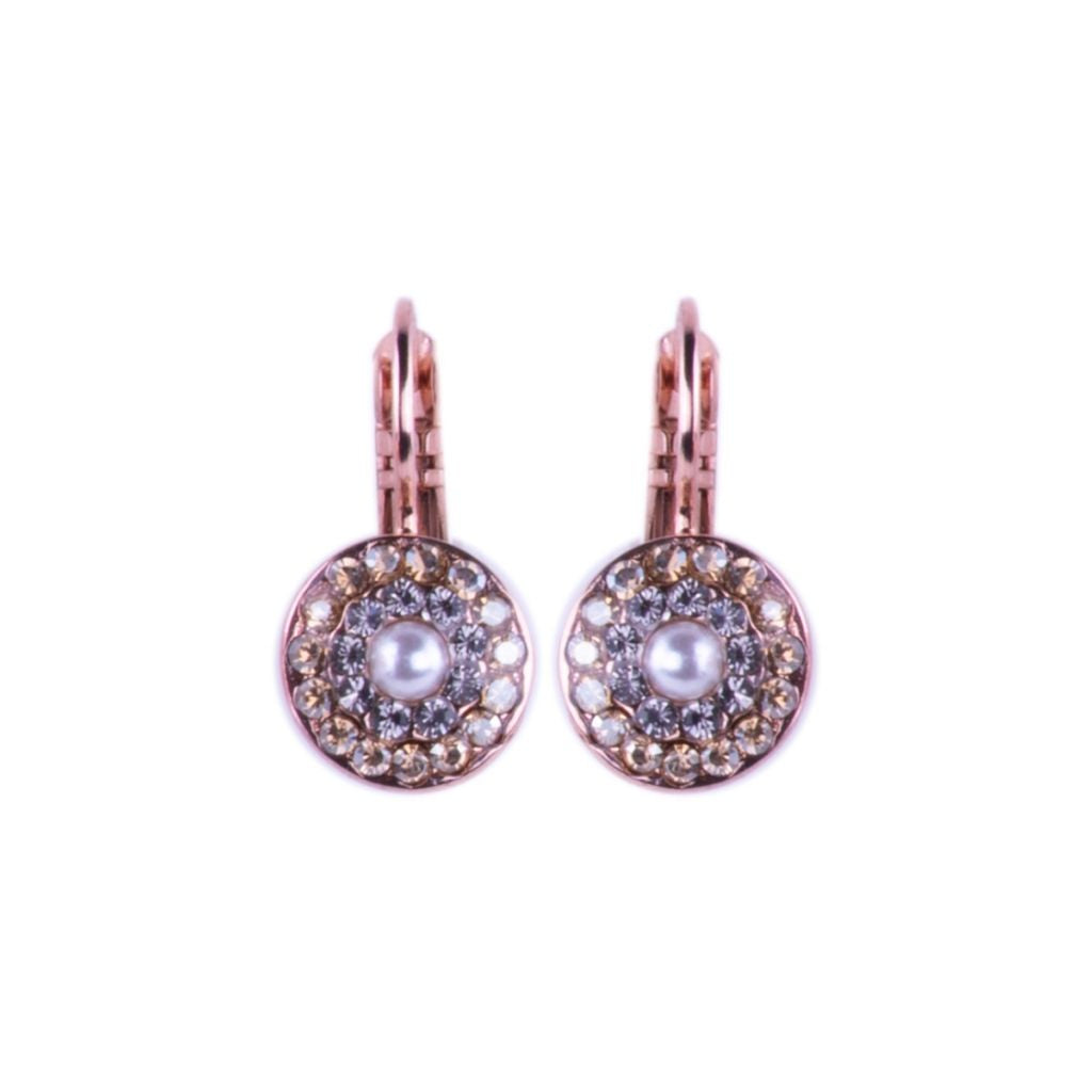 Petite Pavé Leverback Earrings in "Sahara" *Custom*