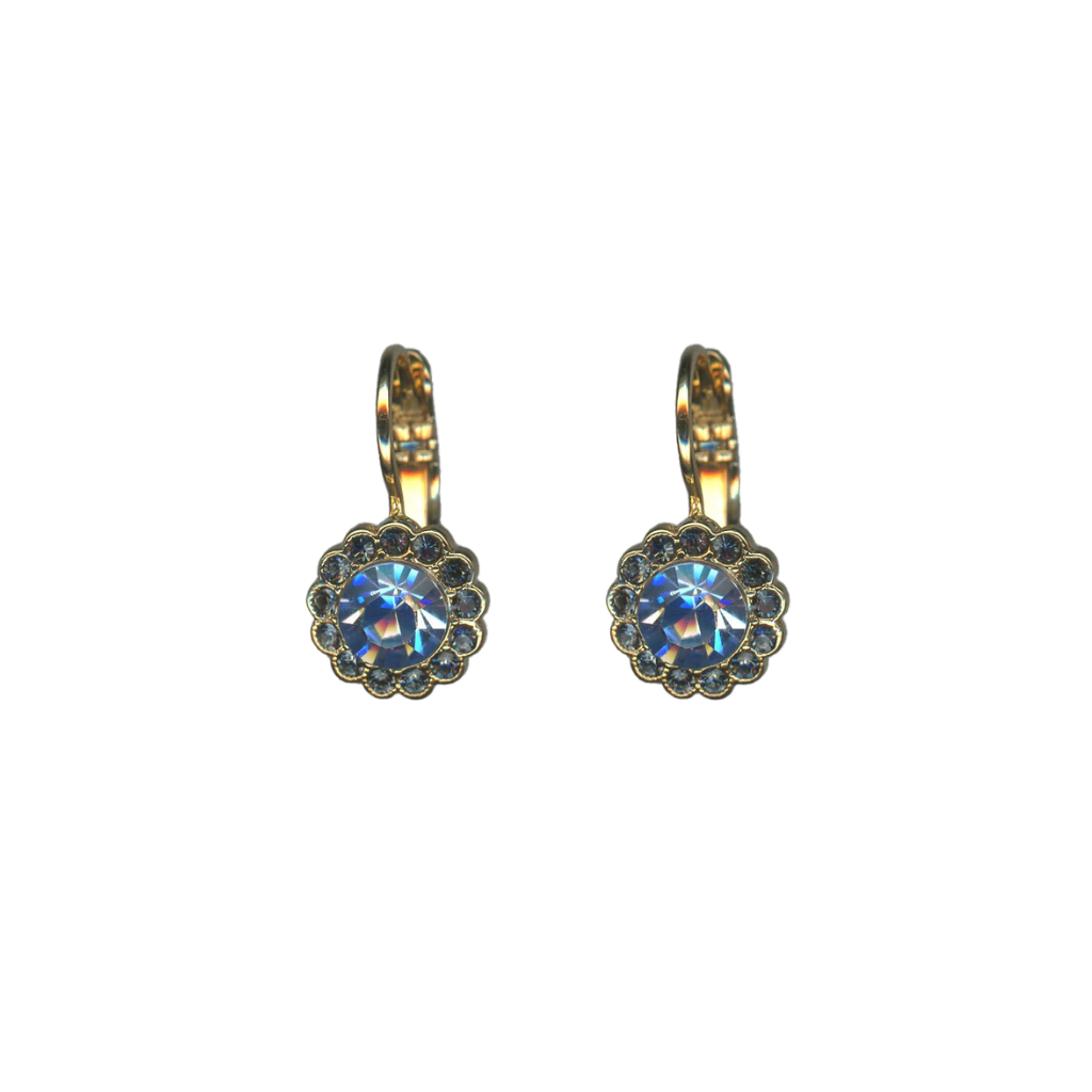 Medium Rosette Post Earrings in "Morning Mist" - Yellow Gold
