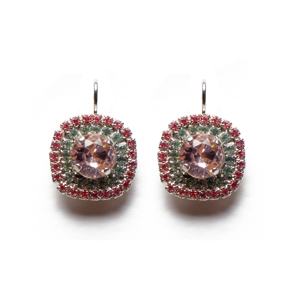 Large Double Halo Earrings in ''Parasol" *Custom*