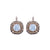 Large Double Halo Leverback Earrings in ''Morning Mist" - Rhodium