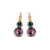 Medium Double Stone Leverback Earrings in "Antique Emerald" - Yellow Gold