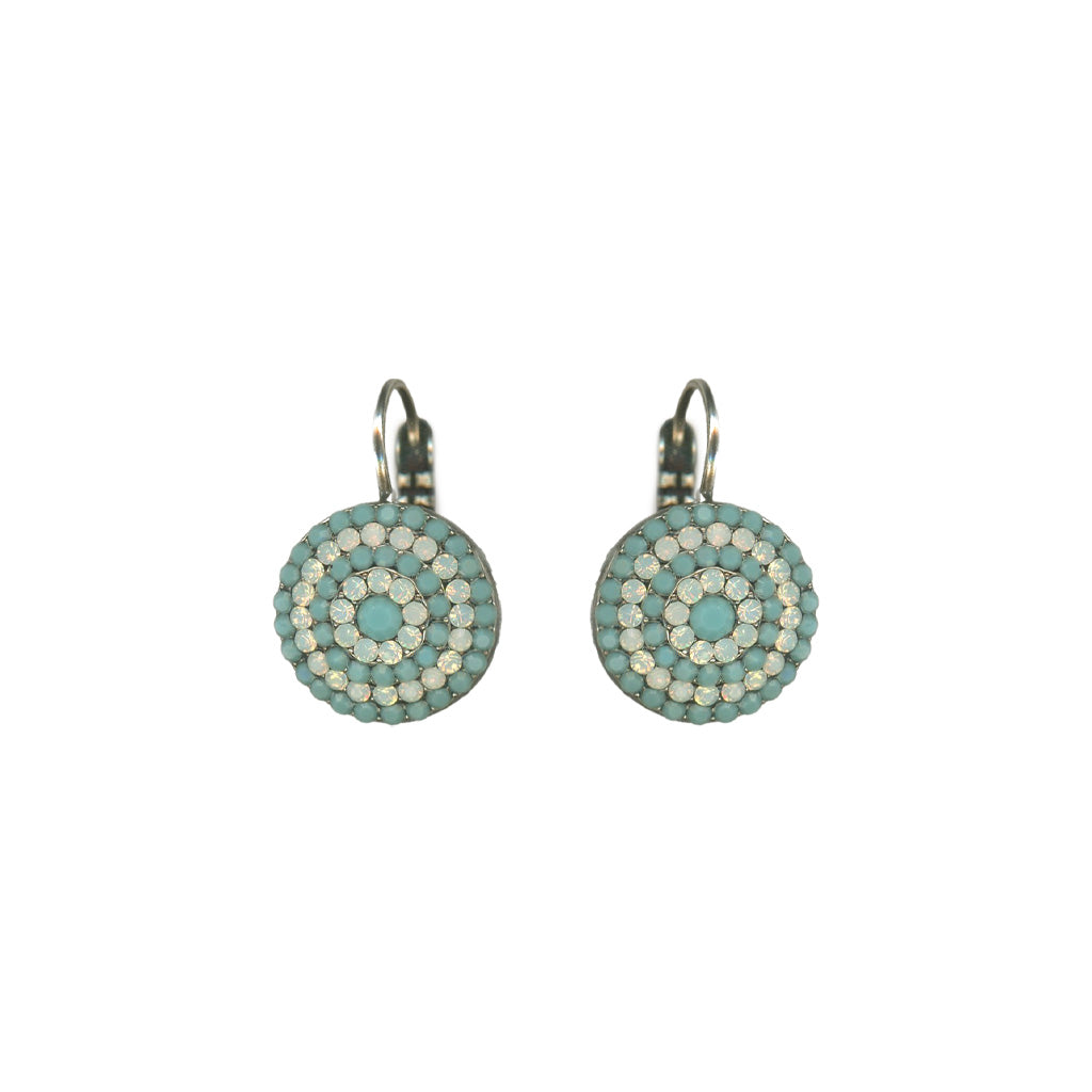 Extra Luxurious Pavé Leverback Earrings in "Aegean Coast" *Custom*