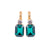 Round and Emerald Cut Leverback Earrings in "Emerald Eve" *Custom*