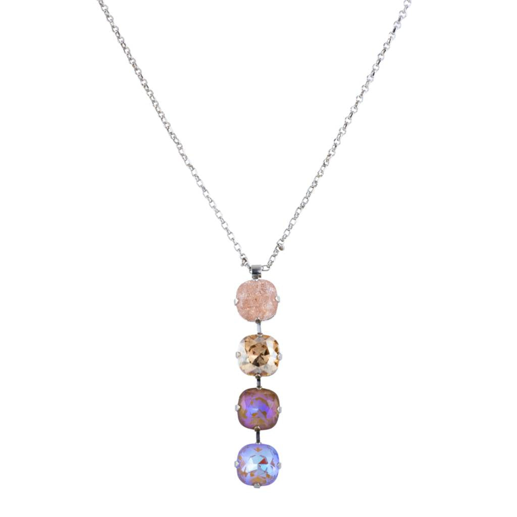 Medium Four Stone Cushion Cut Pendant in "Desert Rose" *Custom*