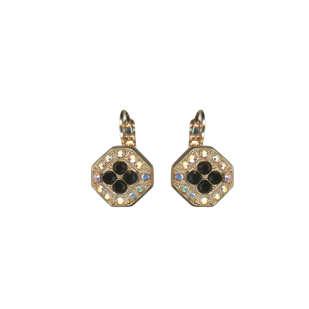 Hexagon Cluster Leverback Earrings in "Obsidian Shores" *Custom*