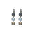Medium Mineral Three Stone Leverback Earrings in "Morning Mist" *Custom*