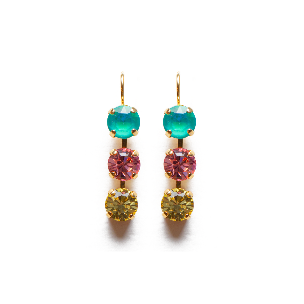 Medium Three Stone Earrings in "Saltwater Taffy" *Custom*