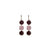 Medium Three Stone Earrings in "Cranberry Crush" - Rhodium