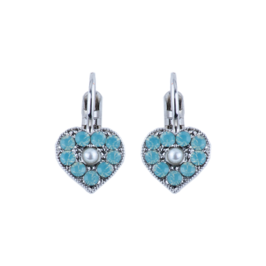 Medium Heart Leverback Earrings in "Bloom" *Custom*
