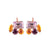 Mixed Stone Leverback Earrings in "Bougainvillea" - Rose Gold
