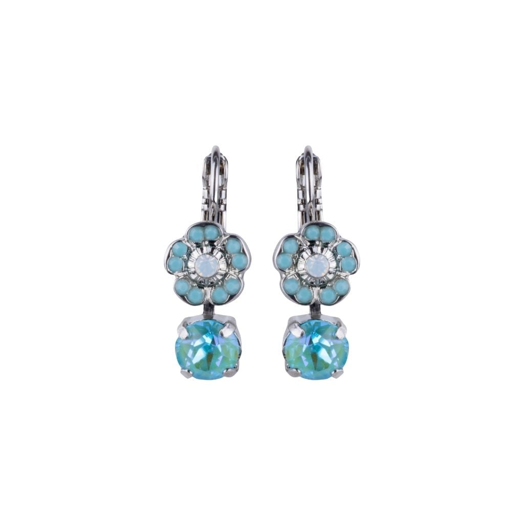 Cosmos Drop Leverback Earrings in "Aegean Coast" *Custom*