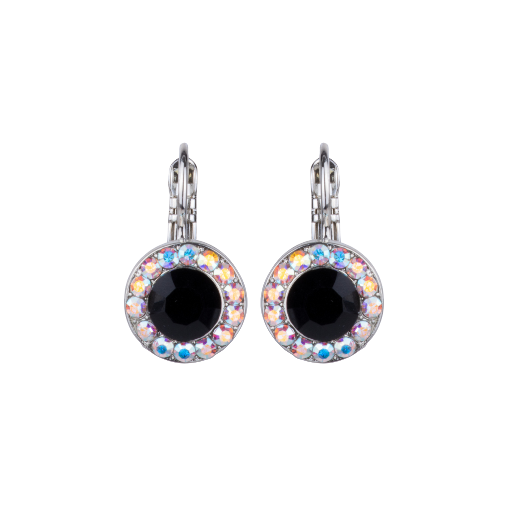 Large Halo Leverback Earrings in "Obsidian Shores" *Custom*