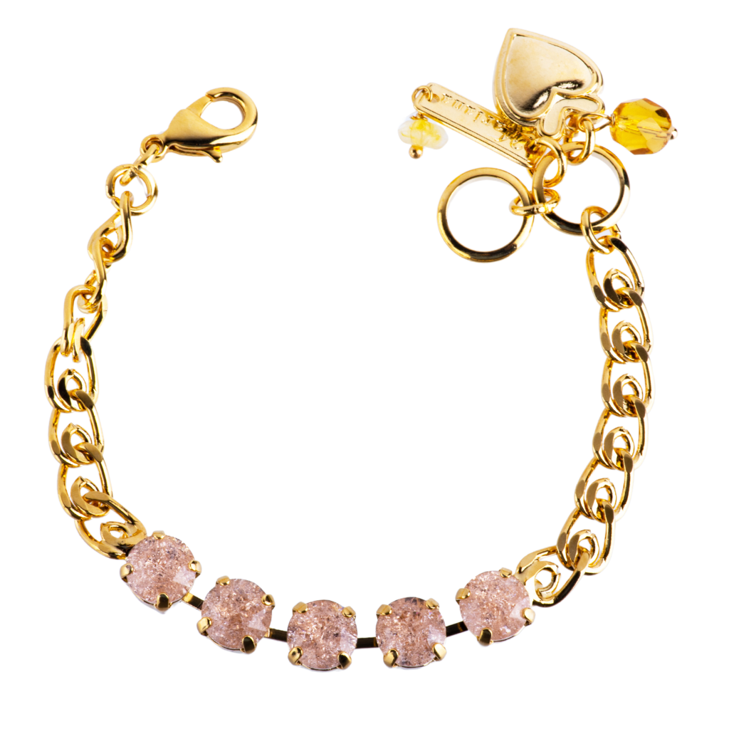 Medium Five Stone Bracelet in "Light Peach ICE" *Custom*