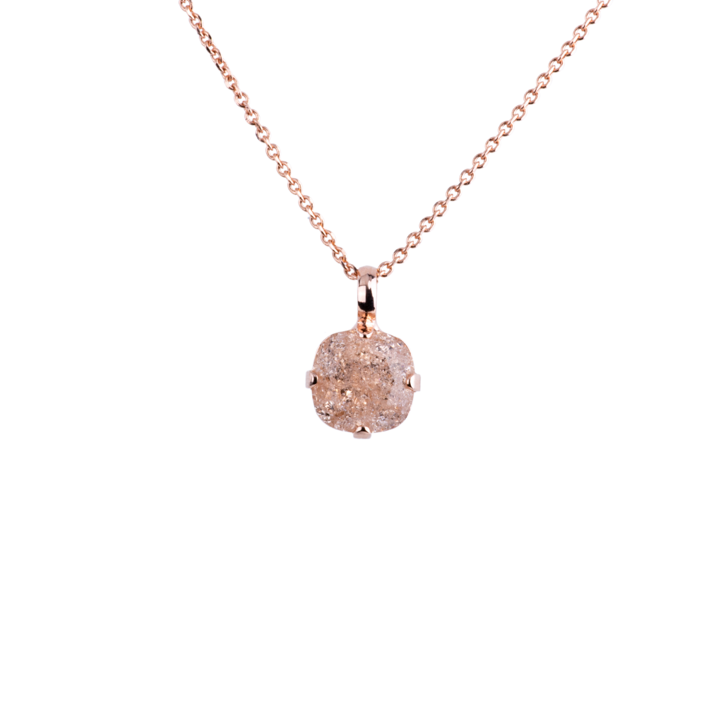 Cushion Cut Pendant in "Light Peach ICE" *Custom*