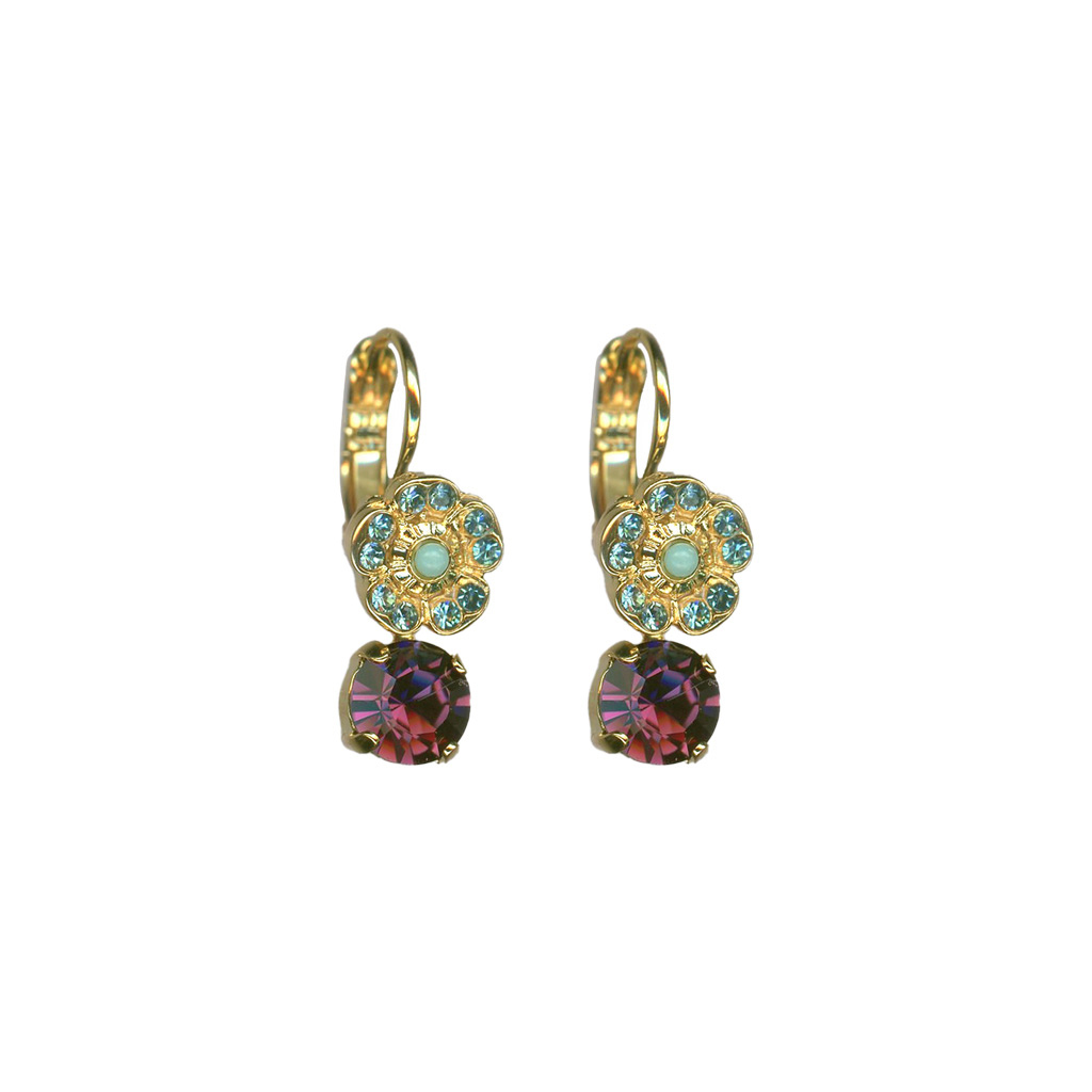 Cosmos Drop Leverback Earrings in "Vineyard Veranda" *Custom*