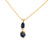 Small Pear Pendant with Drop in "Deep Forest" - Yellow Gold