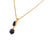 Small Pear Pendant with Drop in "Deep Forest" - Yellow Gold