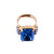 Large Emerald Cut Flower Ring in "Blue Skies" *Custom*