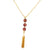 Medium Three Stone Pendant with Tassel in "Sunstone" *Custom*