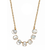 Large Oval Chain Necklace in "White Shell" - Rhodium