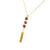 Medium Three Stone Pendant with Tassel in "Sunstone" *Custom*