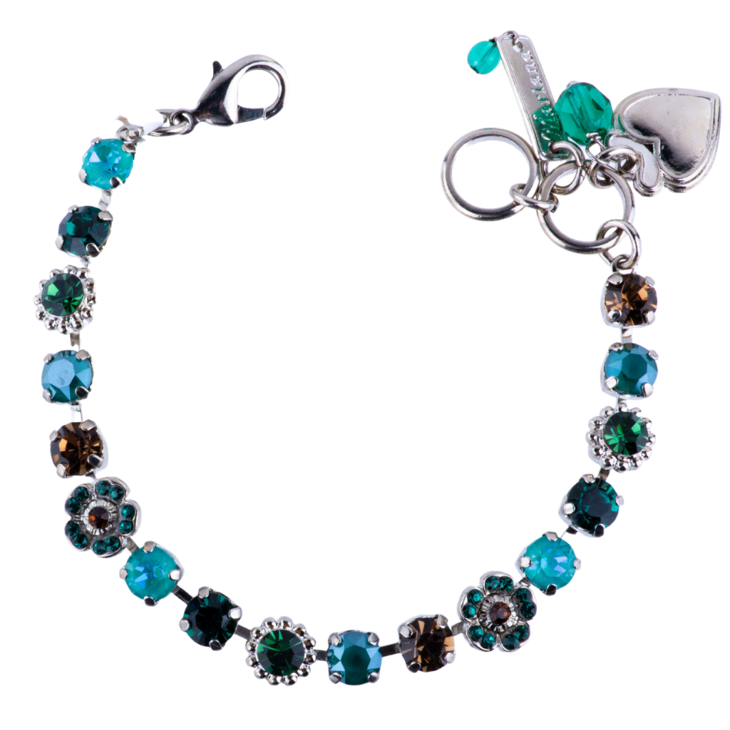 Small Flower Cluster Bracelet in "Deep Forest" *Custom*