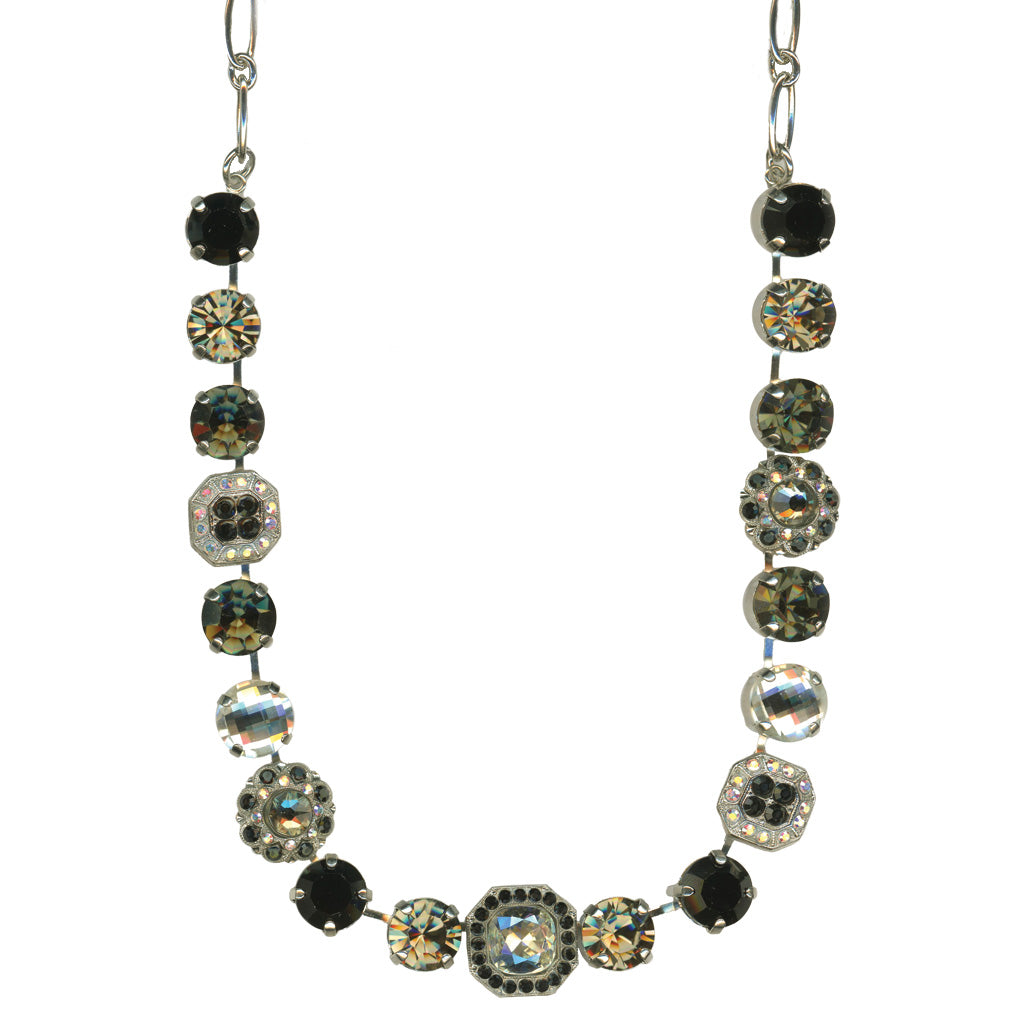 Large Square Cluster Necklace in "Obsidian Shores" *Custom*
