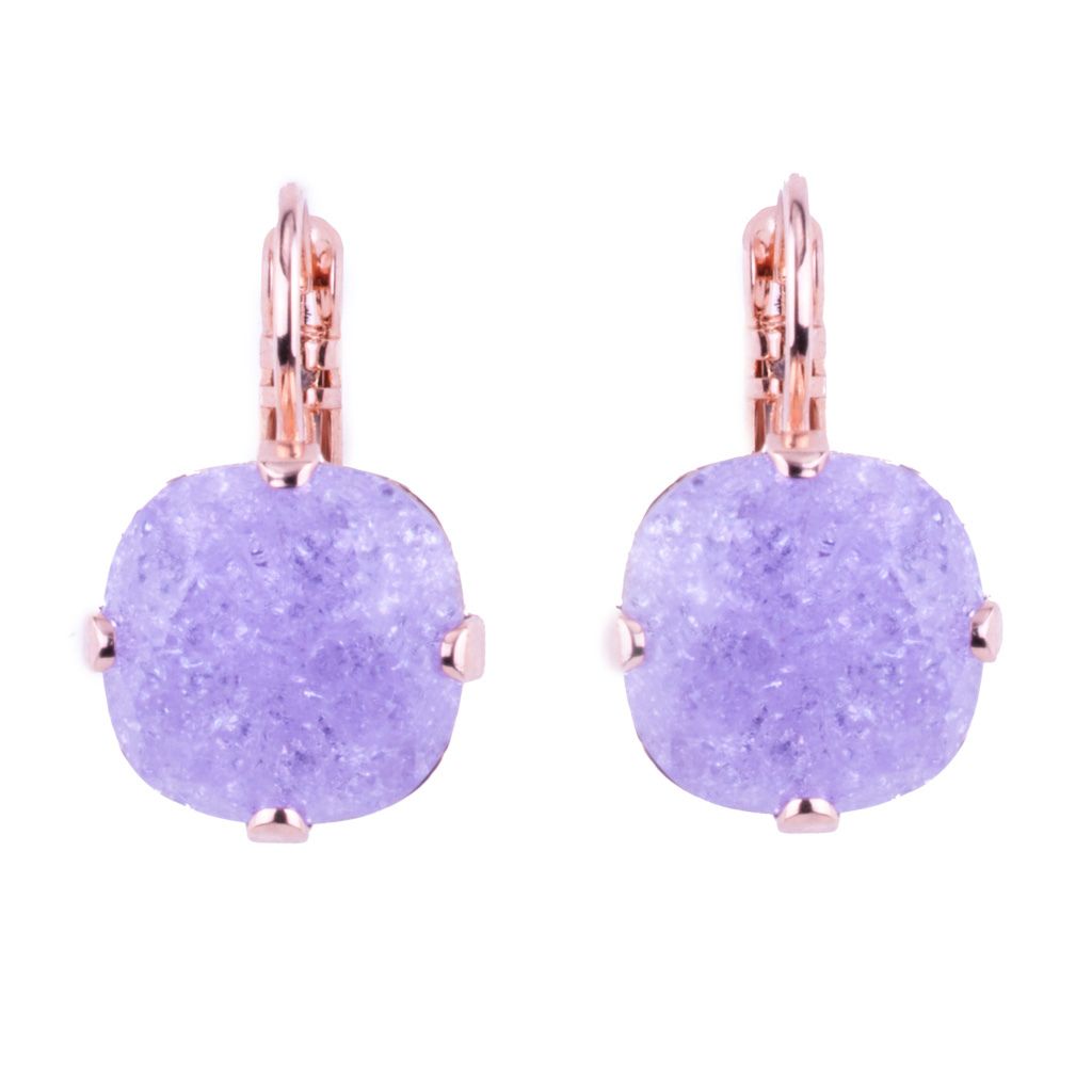 Cushion Cut Leverback Earrings in "Violet Ice" *Custom*