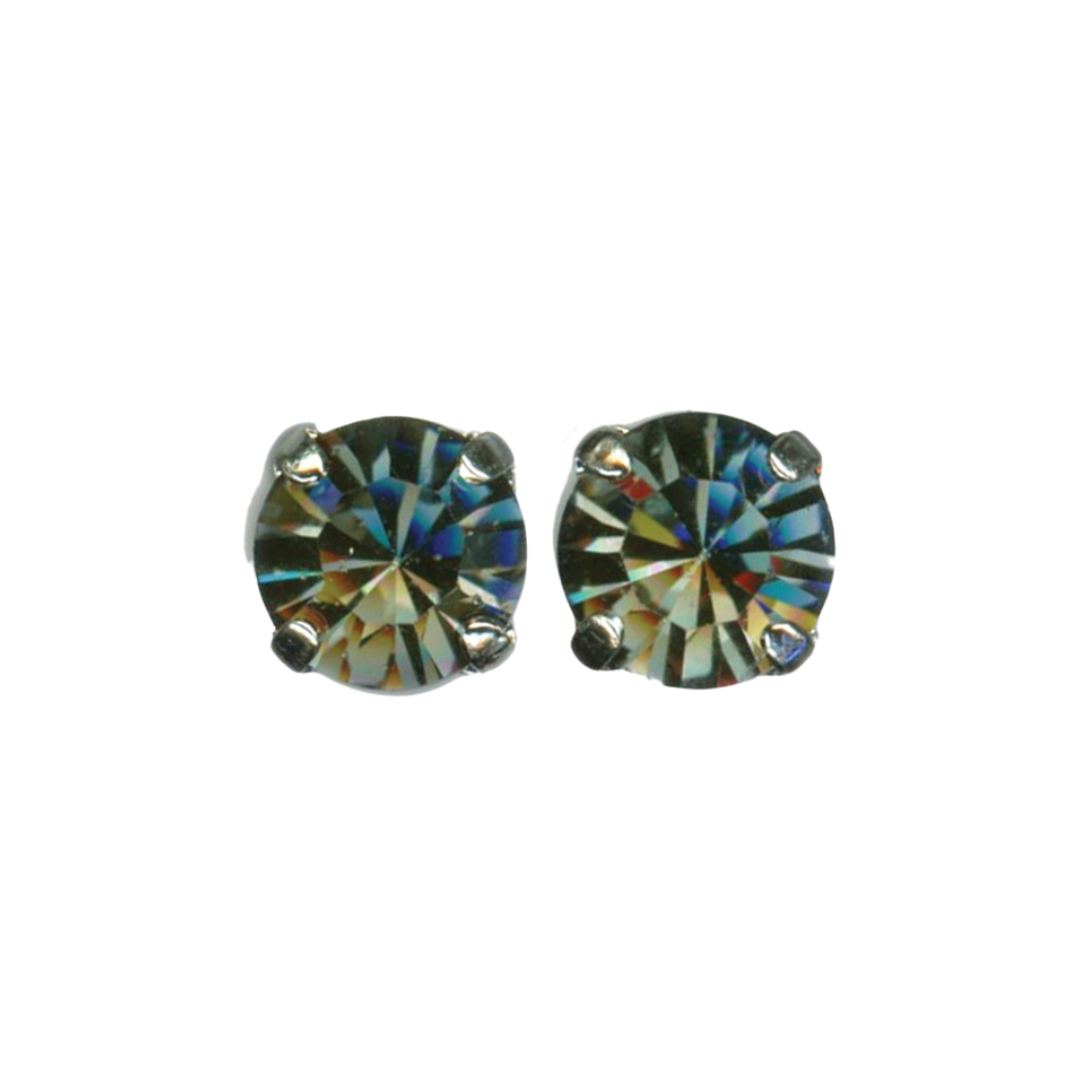 Medium Everyday Post Earrings in "Silver Night"- Rhodium