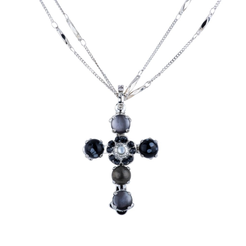 Flower Cross Pendant in "Nightfall" *Custom*