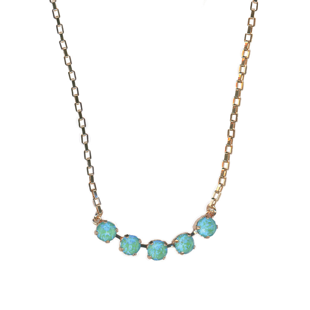 Medium Five Stone Necklace in "Sun-Kissed Aqua" *Custom*