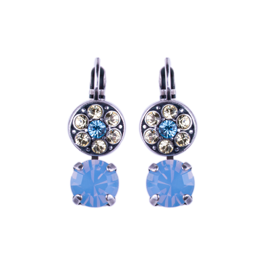 Medium Buttercup Drop Leverback Earrings in "Aqua Vista" *Custom*