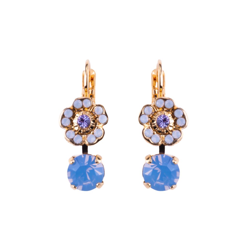 Cosmos Drop Leverback Earrings in "Blue Skies" *Custom*