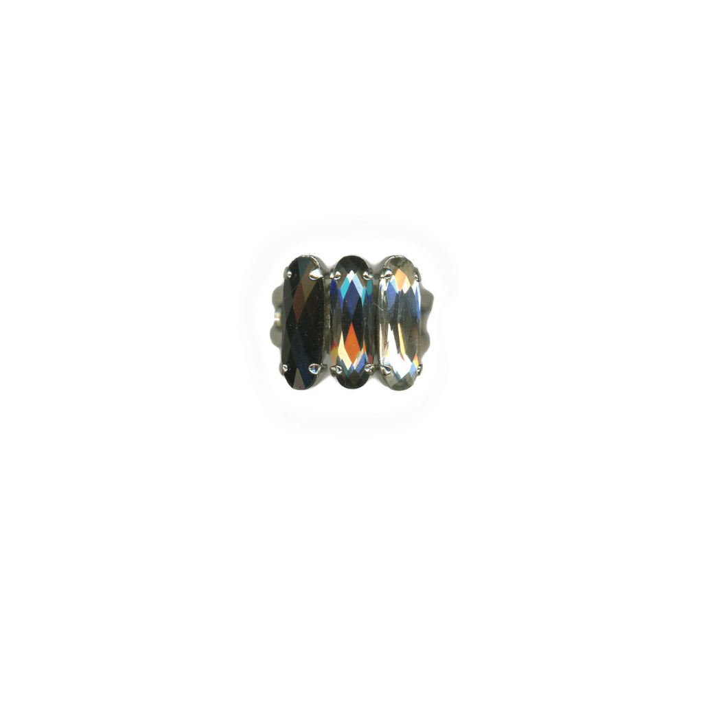 Three Long Oval Ring "Jet Diamond" *Custom*