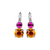 Medium Double Stone Leverback Earrings "Bougainvillea" *Custom*