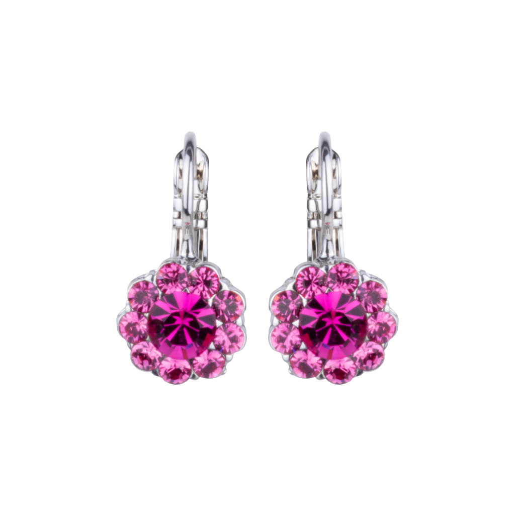 Medium Flower Leverback Earrings in "Bougainvillea" *Custom*