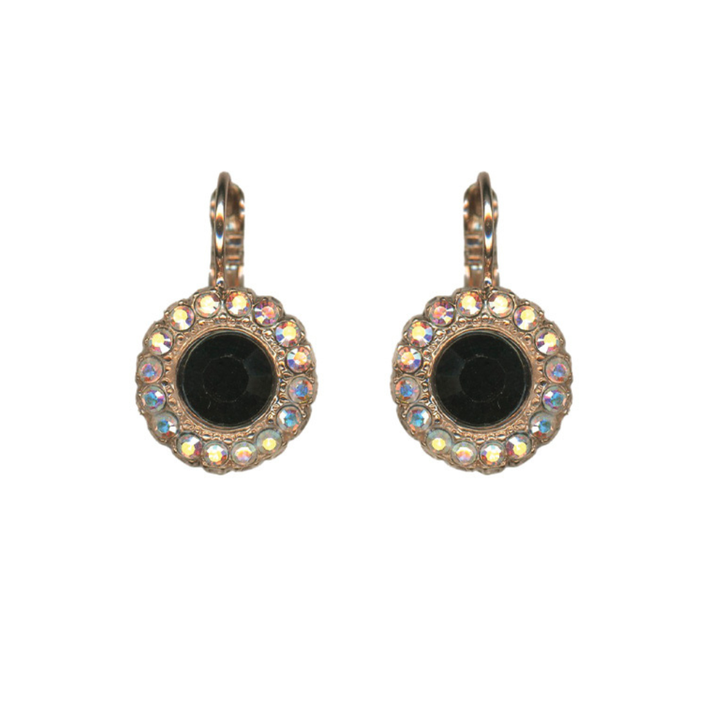 Large Halo Disc Leverback Earrings in "Obsidian Shores" *Custom*