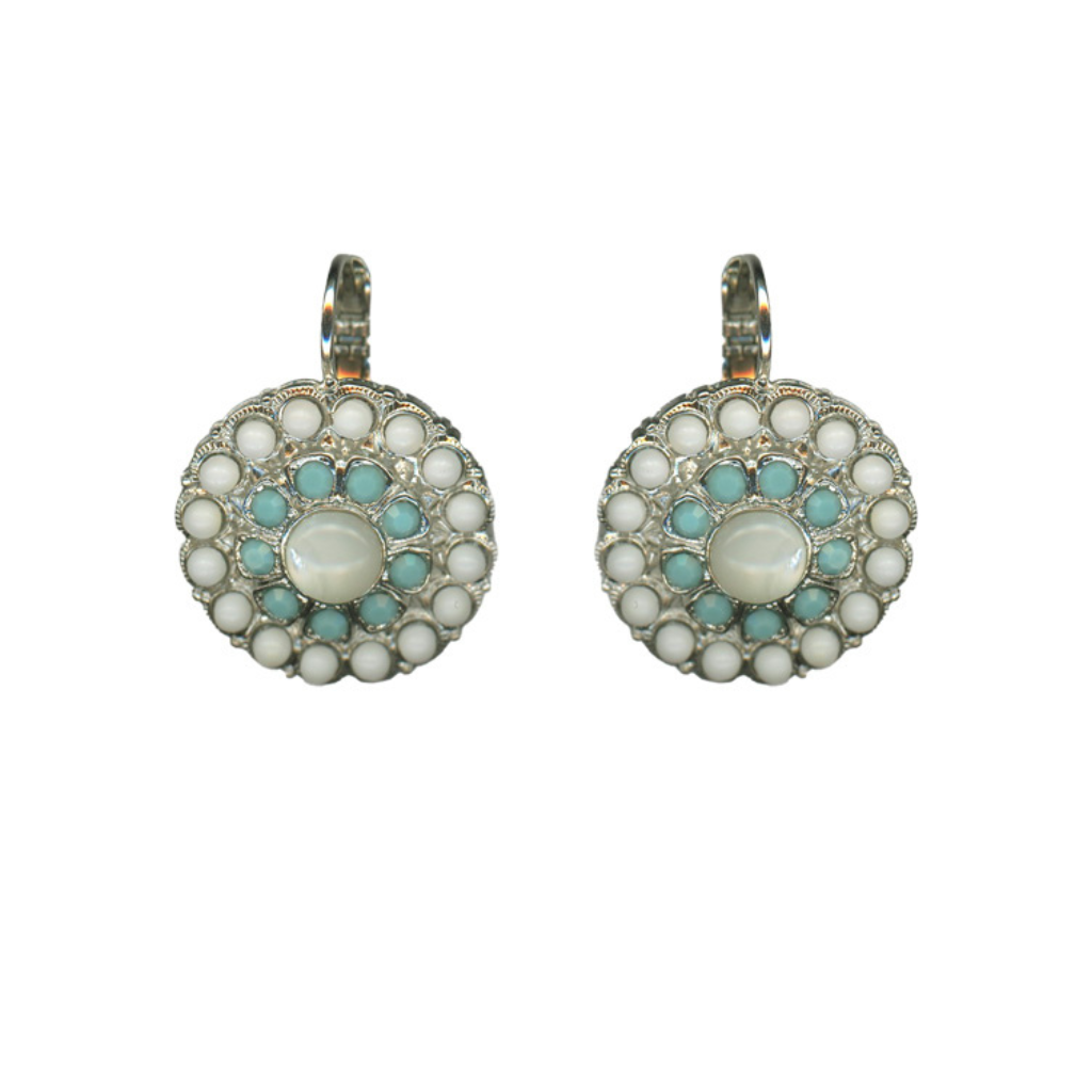 Extra Luxurious Daisy Leverback Earrings in "Aegean Coast" *Custom*