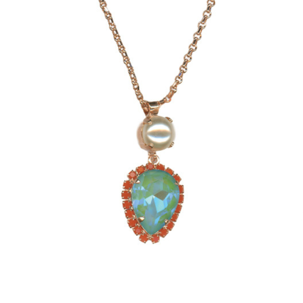 Pear Halo Pendant in "Mythical Dusk" *Custom*