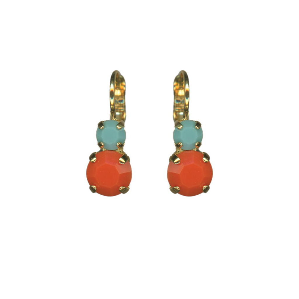 Medium Double Stone Leverback Earrings- "Mythical Dusk" *Custom*
