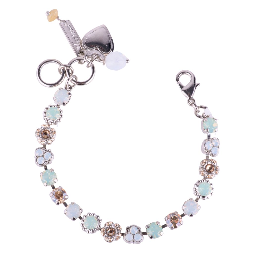 Small Blossom Bracelet in "Seaglass" - Rhodium