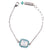 Halo Emerald Chain Bracelet in "Aegean Coast" - Rhodium