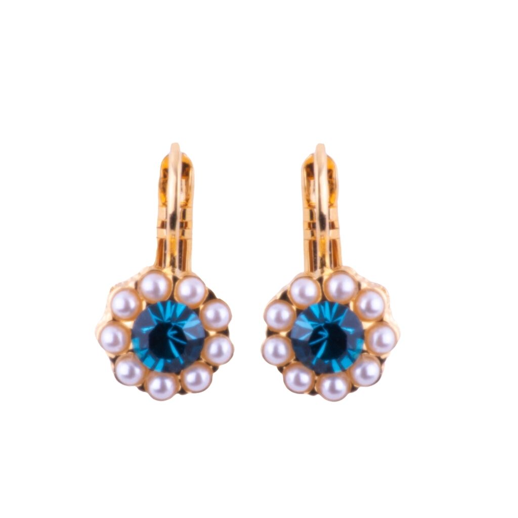 Medium Flower Leverback Earrings in "Cascade" *Custom*