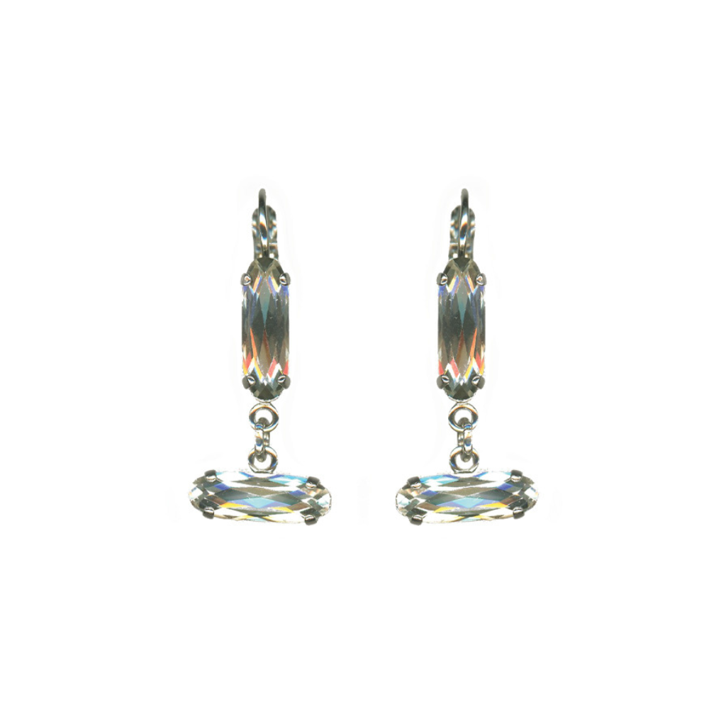 Long Oval Dangle Leverback Earring in "On a Clear Day" *Custom*