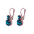 Medium Double Stone Leverback Earrings "Blue Zircon" *Custom*